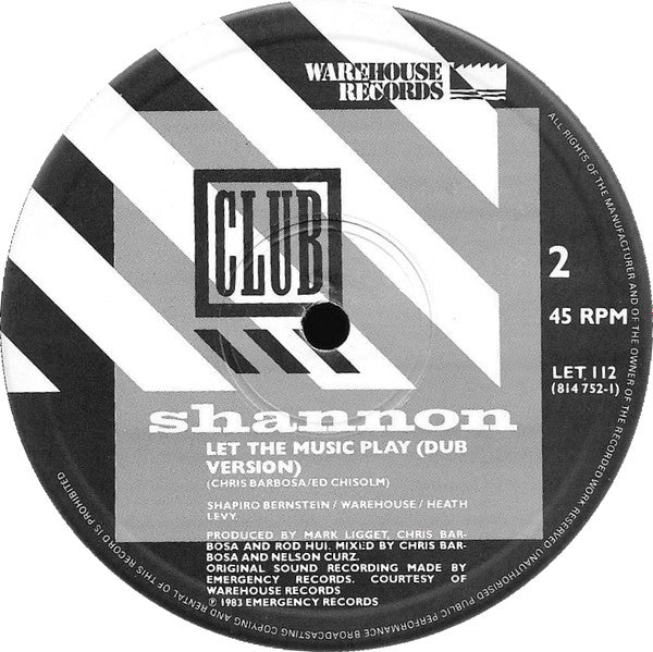 Shannon : Let The Music Play (12", Single)