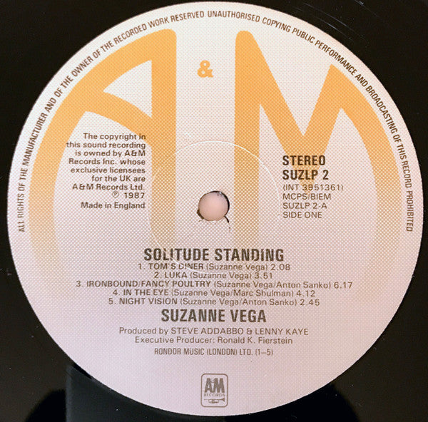 Suzanne Vega : Solitude Standing (LP, Album)