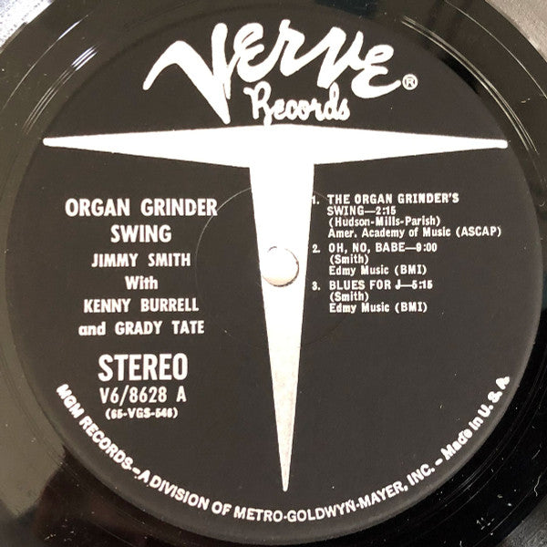 The Incredible Jimmy Smith* Featuring Kenny Burrell And Grady Tate : Organ Grinder Swing (LP, Album, MGM)