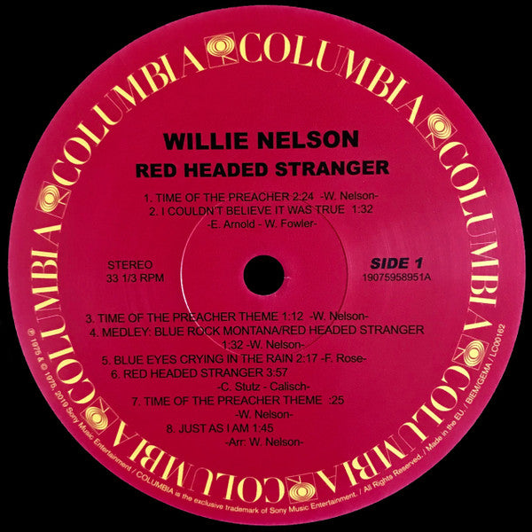 Willie Nelson : Red Headed Stranger (LP, Album, RE)