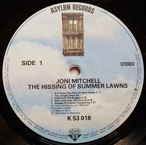 Joni Mitchell : The Hissing Of Summer Lawns (LP, Album, RE, Gat)