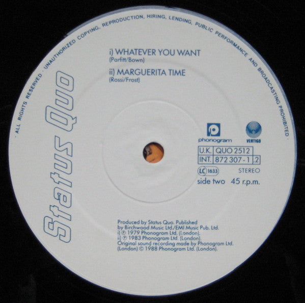 Status Quo : Burning Bridges (On And Off And On Again) (12", Single)