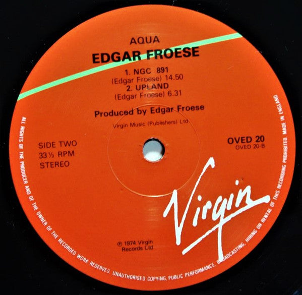 Edgar Froese : Aqua (LP, Album, RE, Gat)