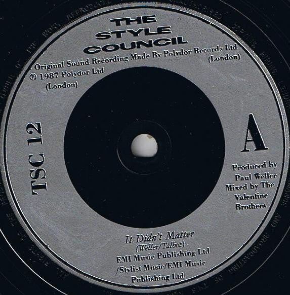 The Style Council : It Didn't Matter (7", Single, Sil)