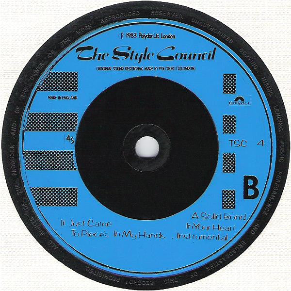 The Style Council : A Solid Bond In Your Heart (7", Single, Gat)