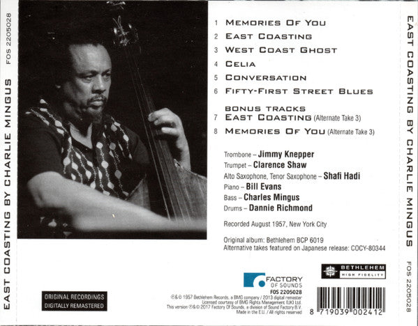 Charlie Mingus* : East Coasting (CD, Album, Mono, RE, RM)