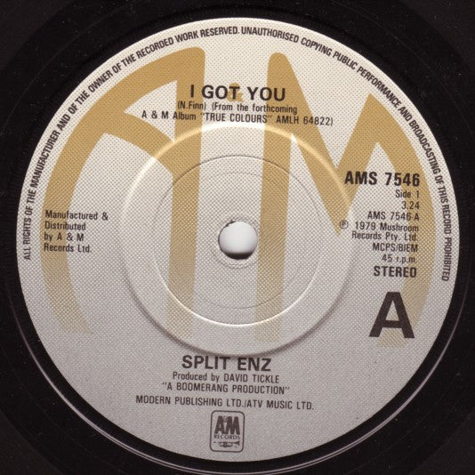 Split Enz : I Got You (7", Single)