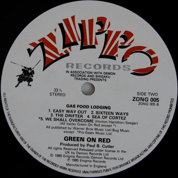Green On Red : Gas Food Lodging (LP, Album)