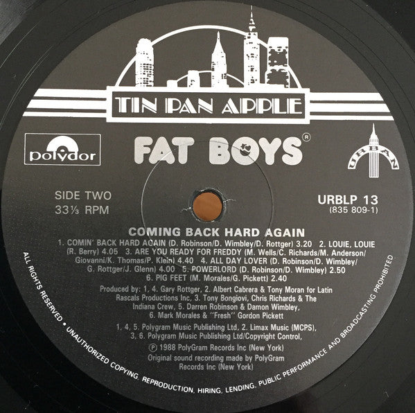 Fat Boys : Coming Back Hard Again (LP, Album)