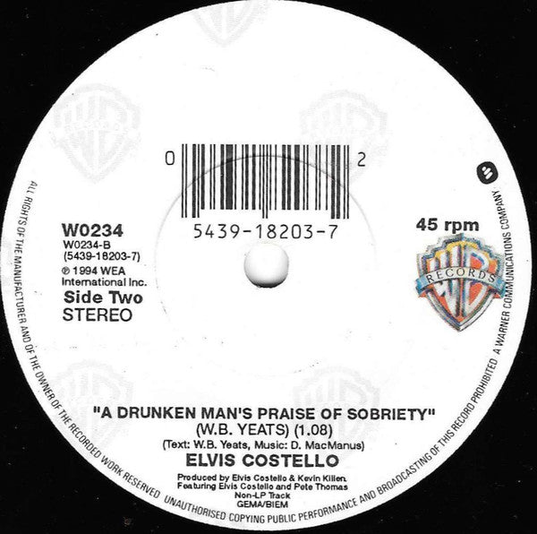 Elvis Costello : Sulky Girl (7", Single)