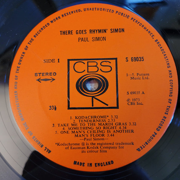 Paul Simon : There Goes Rhymin' Simon (LP, Album, Gat)