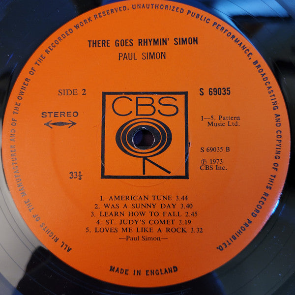 Paul Simon : There Goes Rhymin' Simon (LP, Album, Gat)