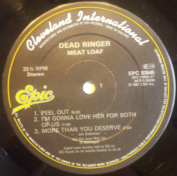 Meat Loaf : Dead Ringer (LP, Album)