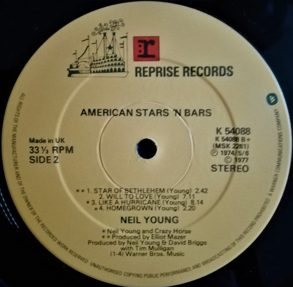 Neil Young : American Stars 'N Bars (LP, Album)