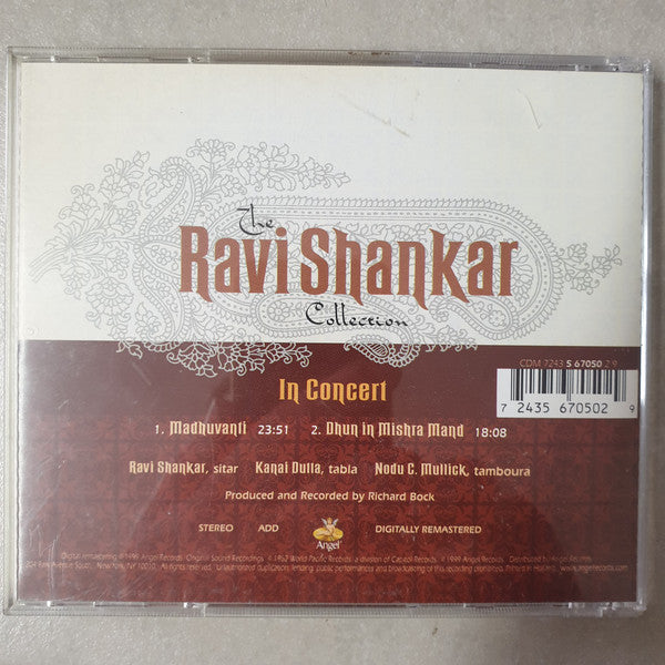 Ravi Shankar : In Concert (CD, Album, RE, RM)