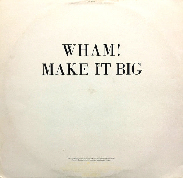 Wham! : Make It Big (LP, Album)