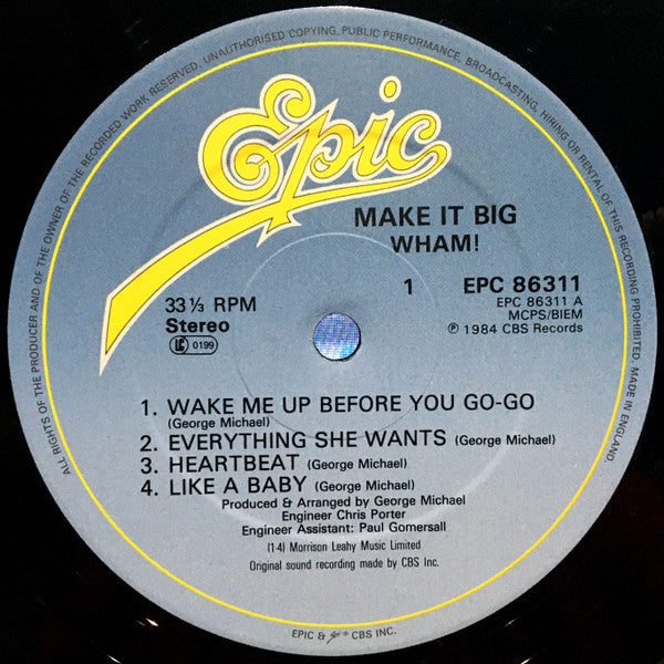 Wham! : Make It Big (LP, Album)