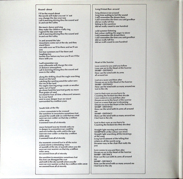 Yes : Fragile (LP, Album, RE, Gat)