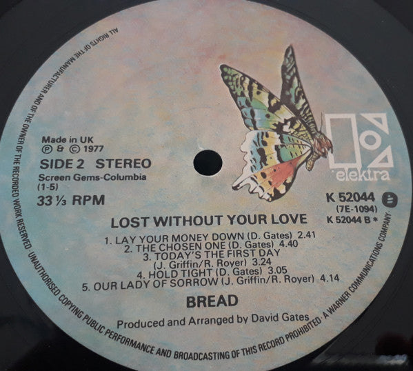 Bread : Lost Without Your Love (LP, Album, Gat)