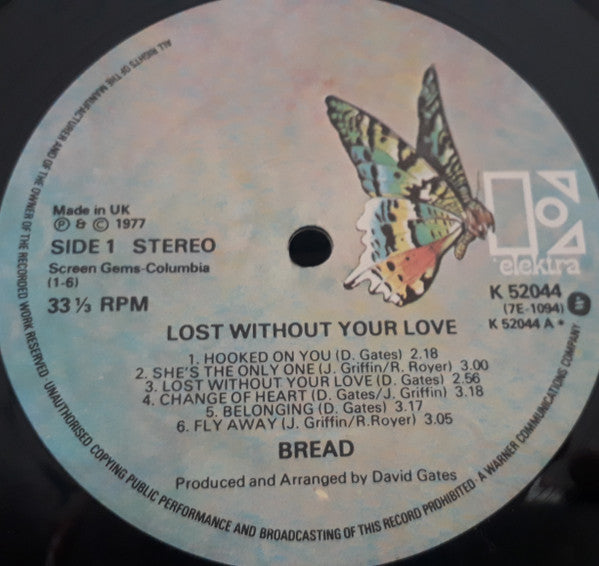 Bread : Lost Without Your Love (LP, Album, Gat)