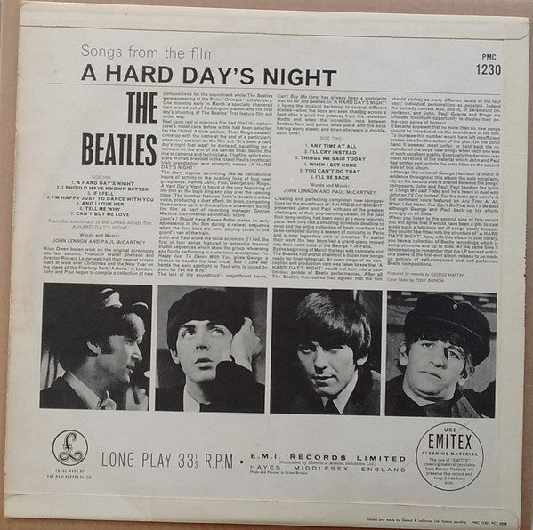 The Beatles : A Hard Day's Night (LP, Album, Mono, Gar)