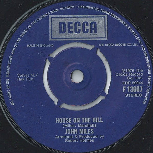 John Miles : Remember Yesterday (7", Single)