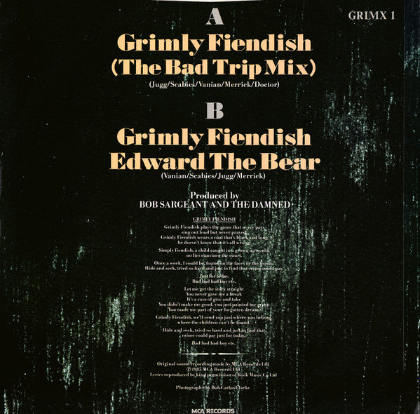 The Damned : Grimly Fiendish (12", Single, Ltd, Num, Whi)
