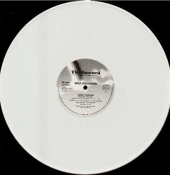 The Damned : Grimly Fiendish (12", Single, Ltd, Num, Whi)
