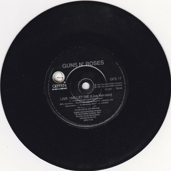 Guns N' Roses : Live And Let Die (7", Single, Pap)