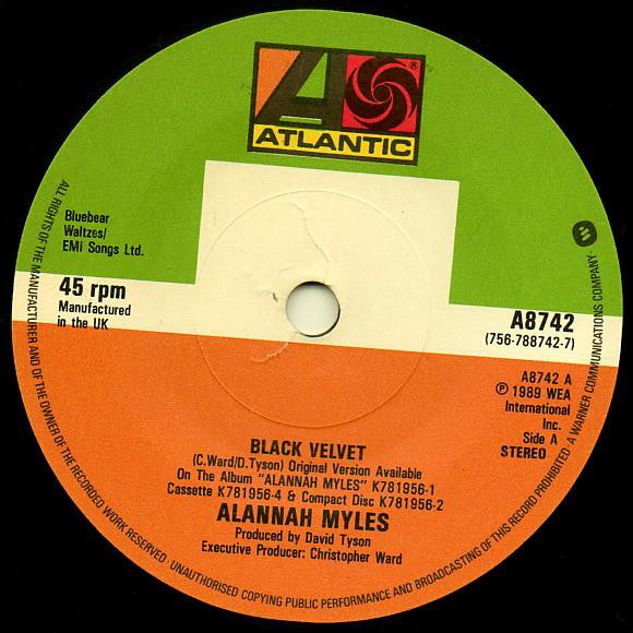 Alannah Myles : Black Velvet (7", Single)