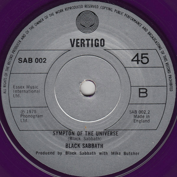 Black Sabbath : Hard Road (7", Single, Pur)