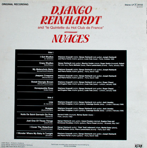 Django Reinhardt Et Le Quintette Du Hot Club De France* : Nuages (LP, Comp, Red)