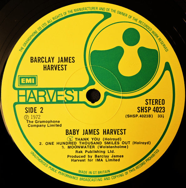 Barclay James Harvest : Baby James Harvest (LP, Album, Lam)