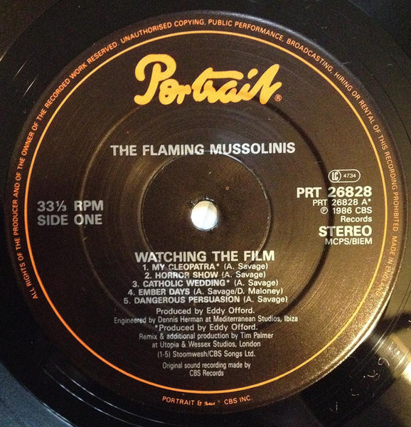 The Flaming Mussolinis : Watching The Film (LP, Album)