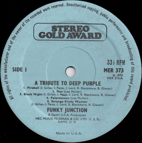 Funky Junction (2) : Play A Tribute To Deep Purple (LP, Album, Blu)