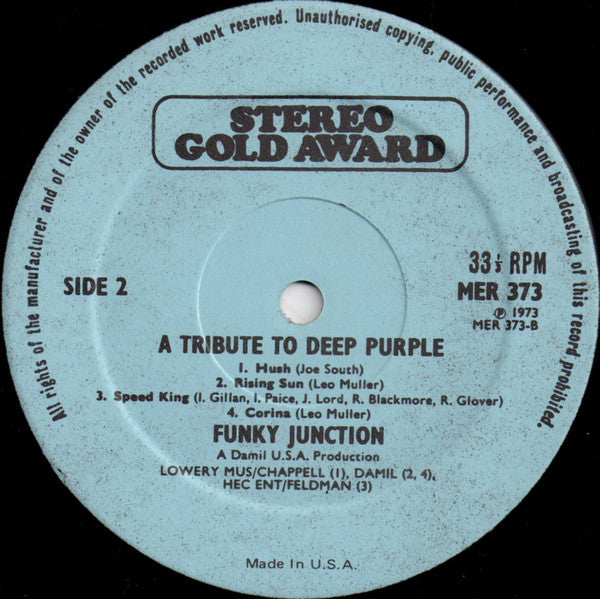 Funky Junction (2) : Play A Tribute To Deep Purple (LP, Album, Blu)