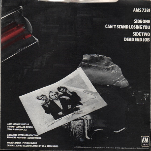 The Police : Can't Stand Losing You (7", Single, RE, Dar)