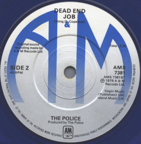 The Police : Can't Stand Losing You (7", Single, RE, Dar)