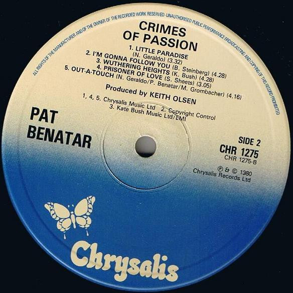 Pat Benatar : Crimes Of Passion (LP, Album)