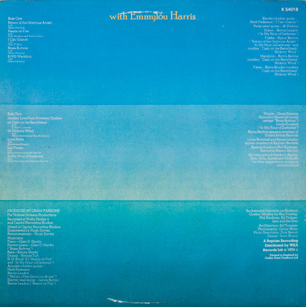 Gram Parsons : Grievous Angel (LP, Album, RE)