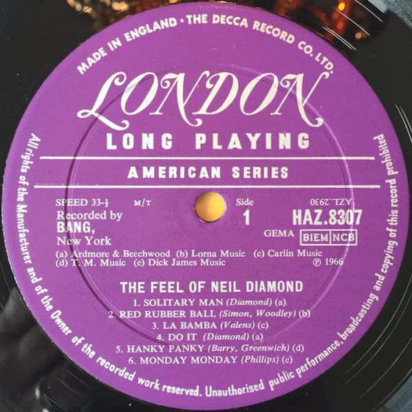 Neil Diamond : The Feel Of Neil Diamond (LP, Mono, RP)