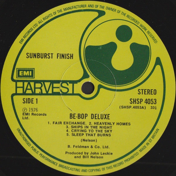 Be-Bop Deluxe* : Sunburst Finish (LP, Album)