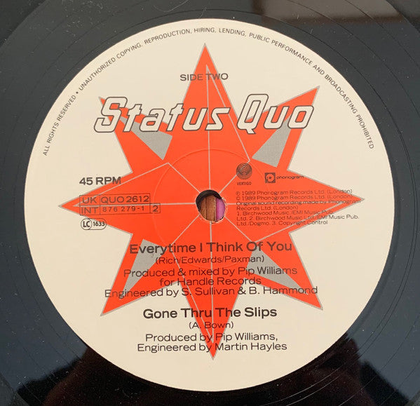 Status Quo : Not At All (12", Single)