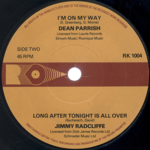 Tobi Legend / Dean Parrish / Jimmy Radcliffe : Time Will Pass You By / I'm On My Way / Long After Tonight Is All Over (7", Comp)