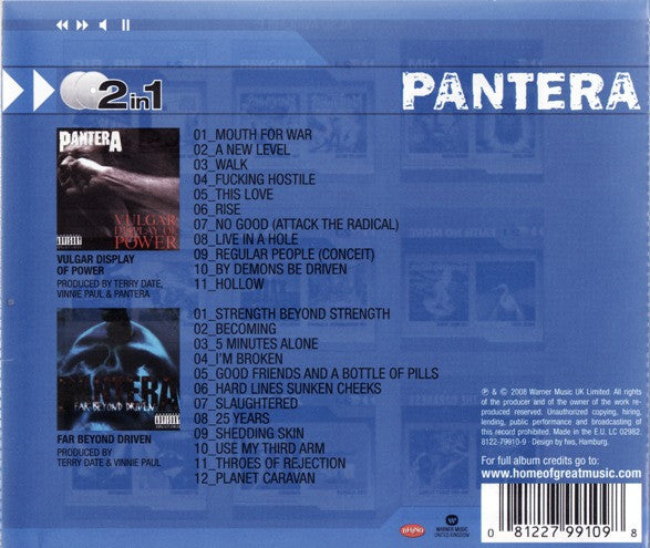 Pantera : Vulgar Display Of Power / Far Beyond Driven (CD, Album, RE + CD, Album, RE + Comp)