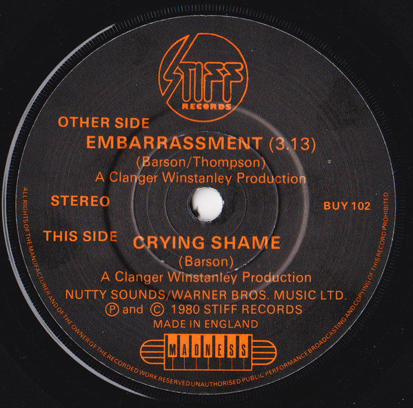 Madness : Embarrassment (7", Single, Com)