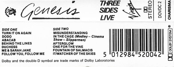 Buy Genesis : Three Sides Live (Cass, Album, RE) Online for a