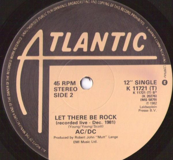 AC/DC : For Those About To Rock (We Salute You) (12", Single)