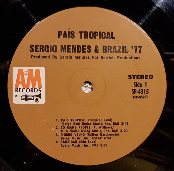 Sérgio Mendes & Brasil '77 : País Tropical (LP, Album, Pit)