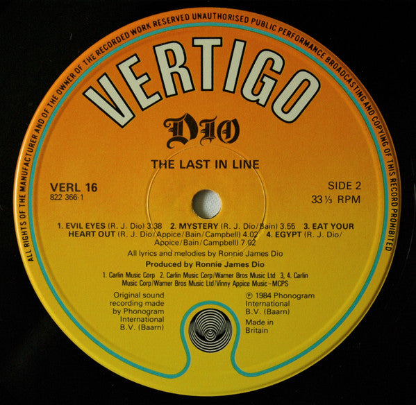 Dio (2) : The Last In Line (LP, Album)